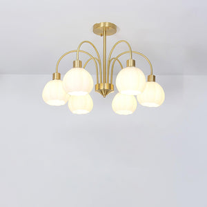 Glass Pumpkin Gold Chandelier