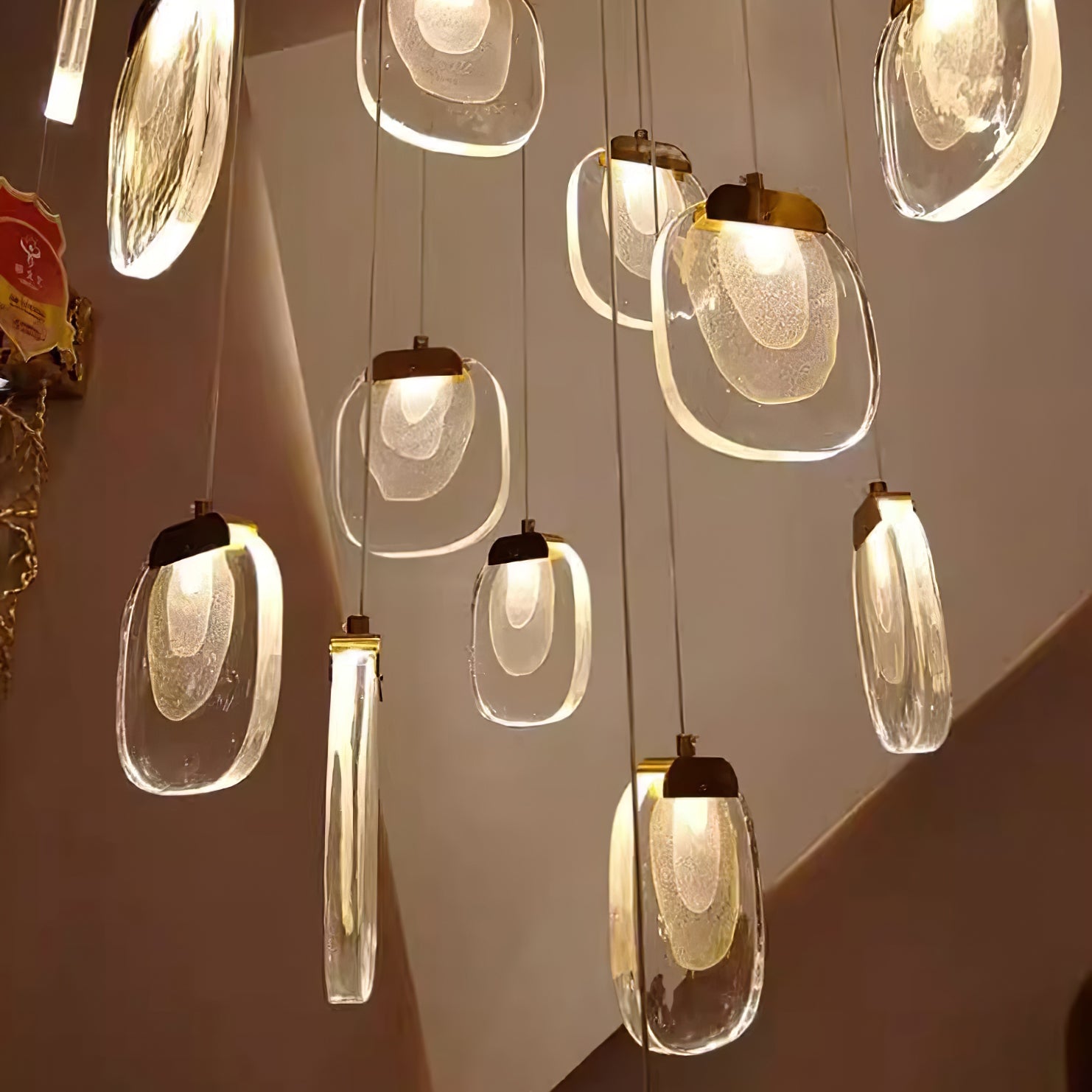 Glass Ripples Plug In Pendant Lamp