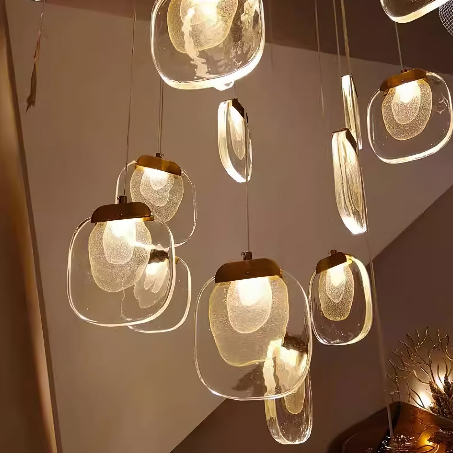 Glass Ripples Plug In Pendant Lamp