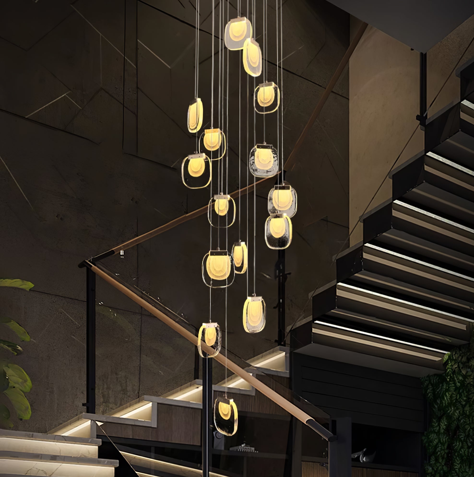 Glass Ripples Plug In Pendant Lamp