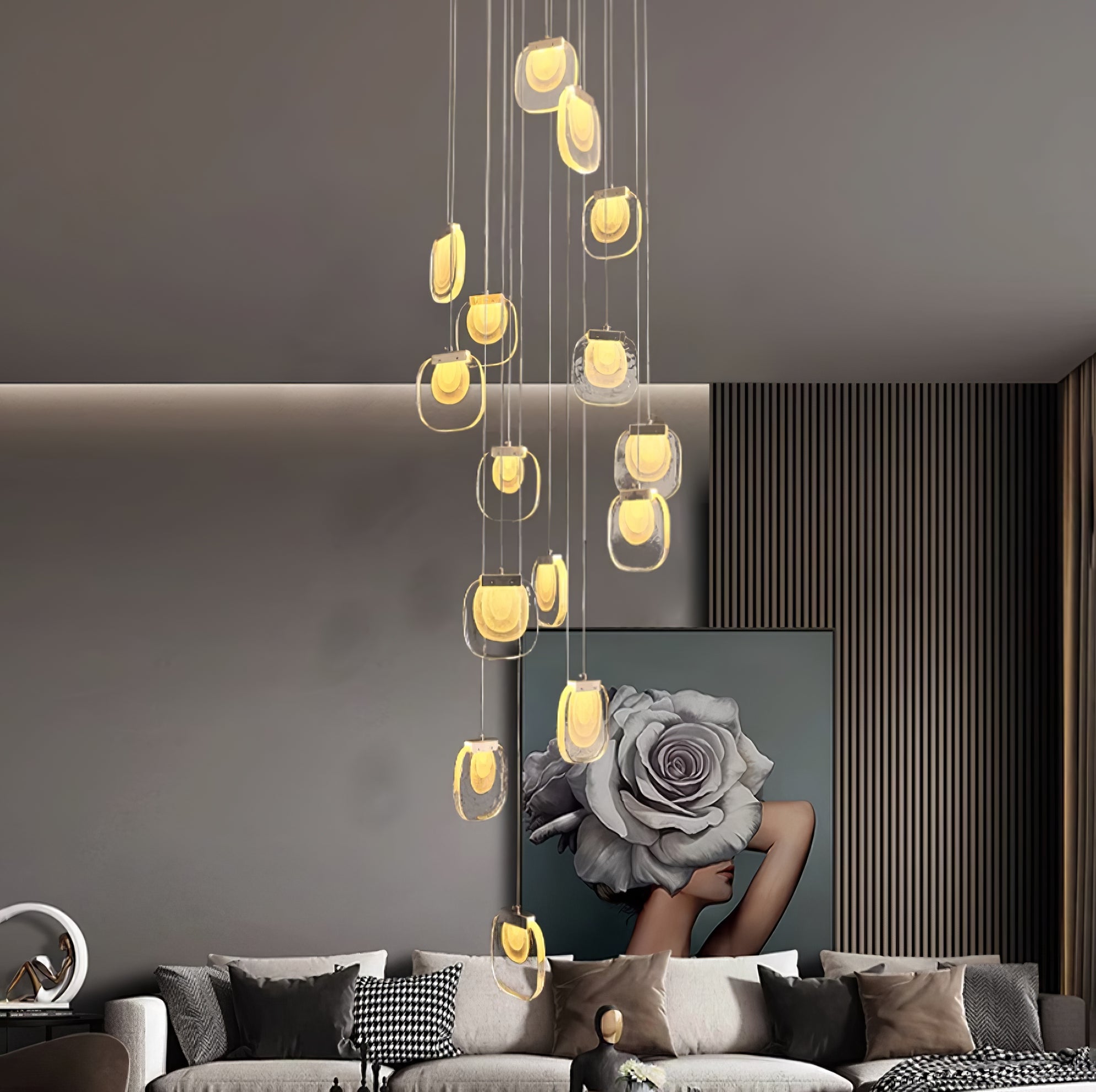 Glass Ripples Plug In Pendant Lamp