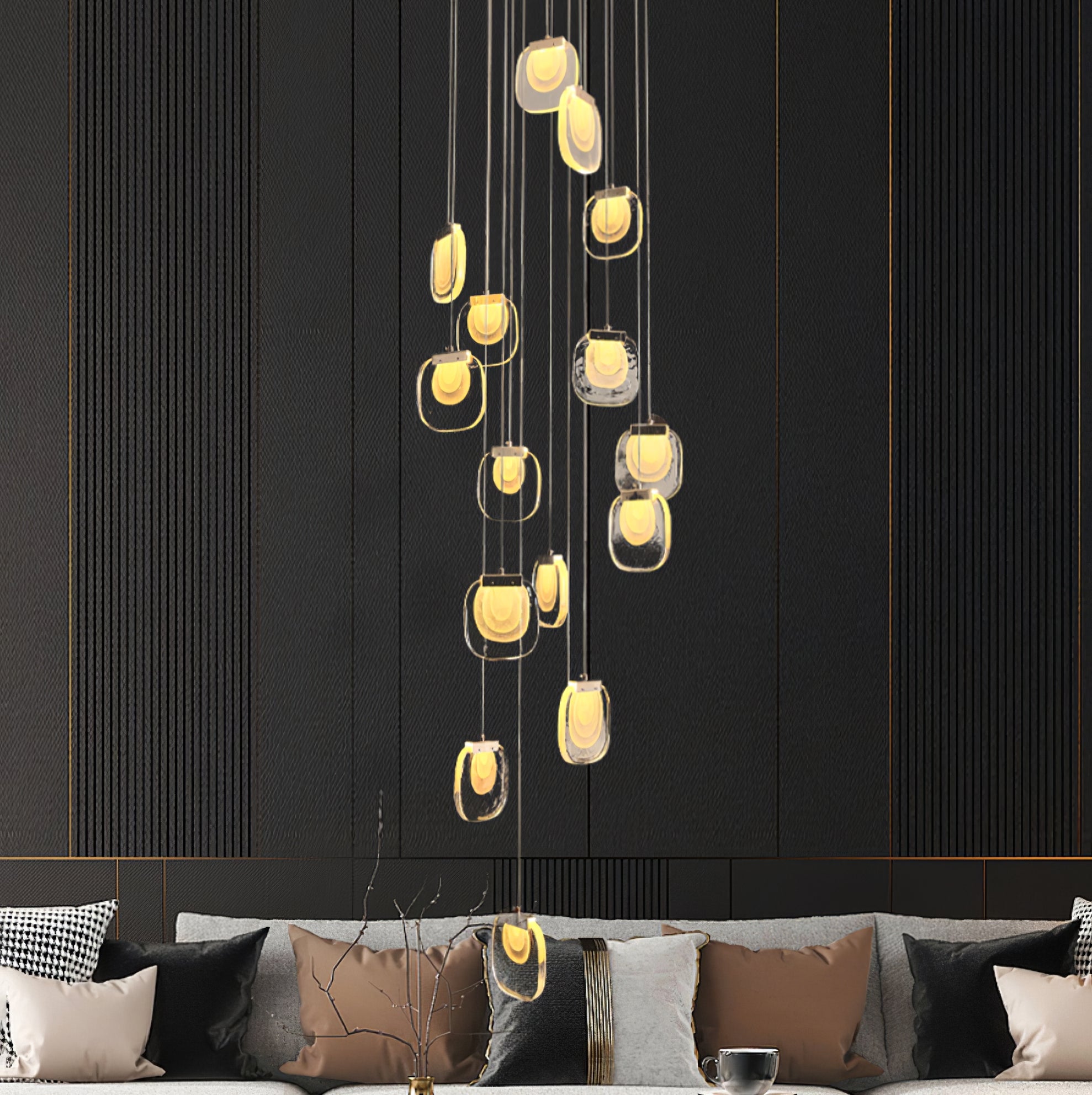 Glass Ripples Plug In Pendant Lamp