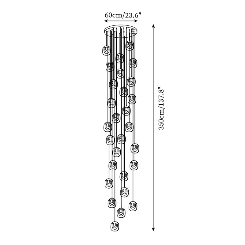 Glas-Wellen-Pendelleuchte