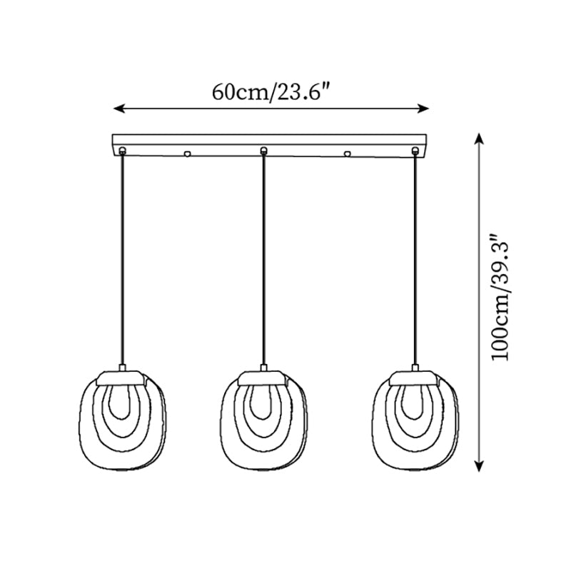 Glas-Wellen-Pendelleuchte