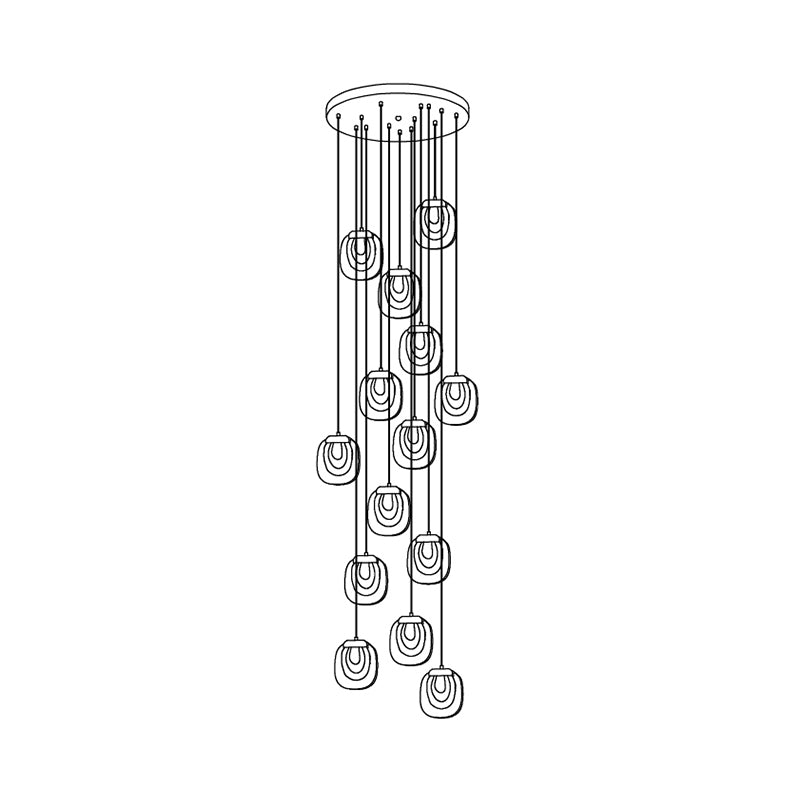 Glas-Wellen-Pendelleuchte