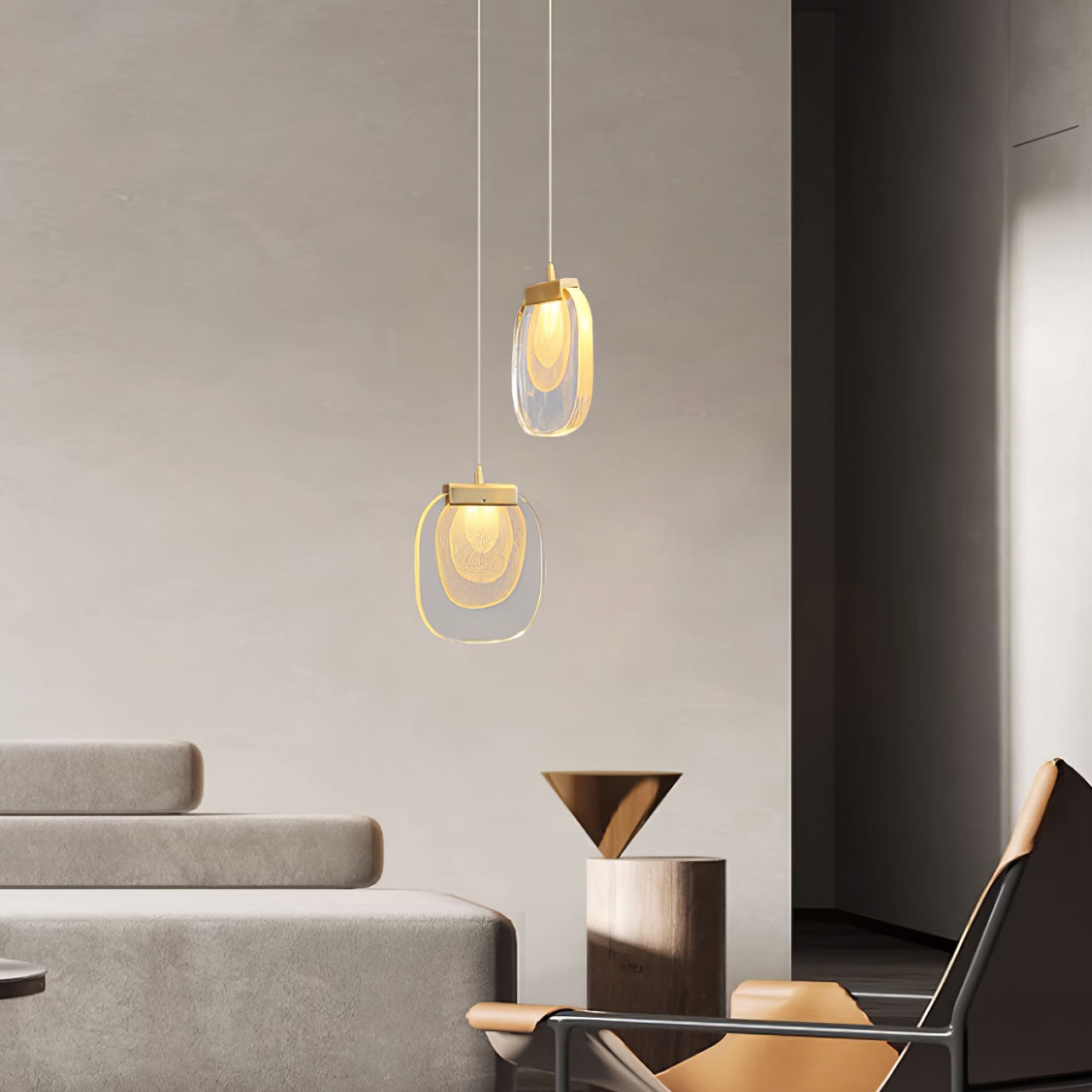 Glass Ripples Plug In Pendant Lamp