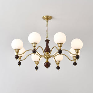 Globe Orb Wood Chandelier