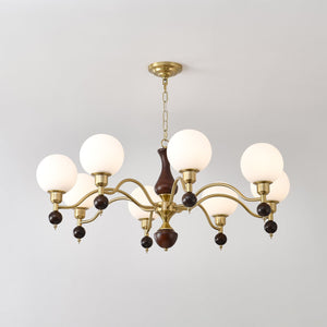 Globe Orb Wood Chandelier