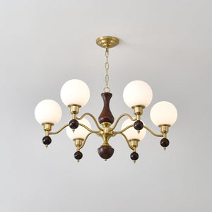 Globe Orb Wood Chandelier