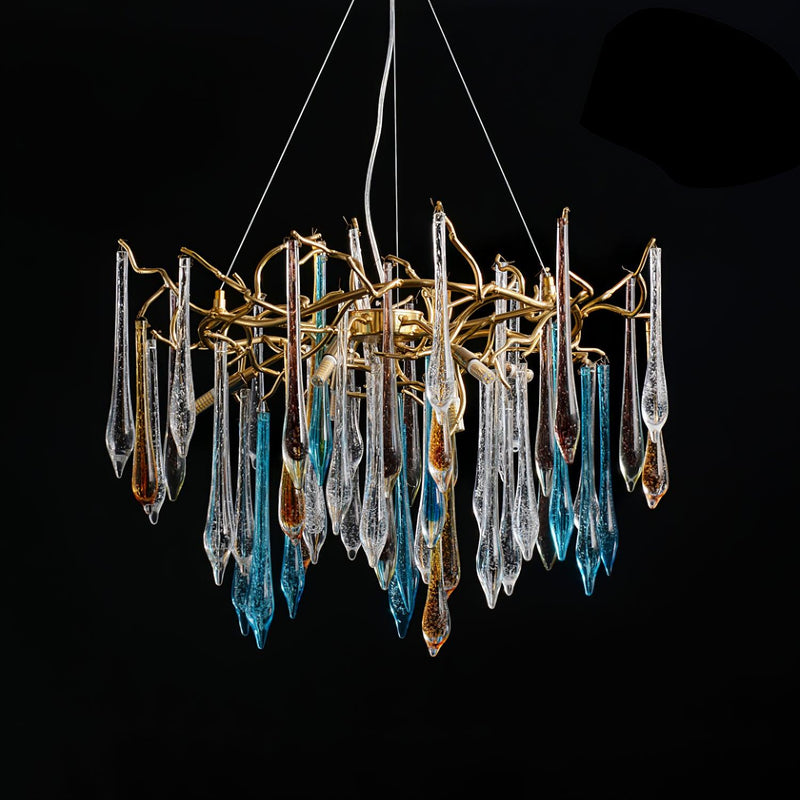 Gold Round Teardrop Chandelier – detail 3