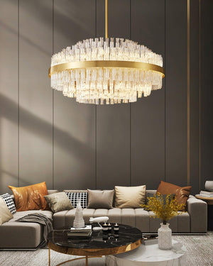 Gold & Clear Rod Chandelier