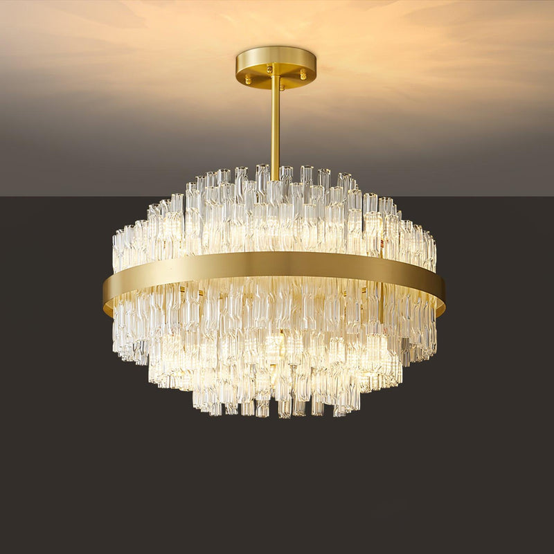 Gold & Clear Rod Chandelier – detail 17