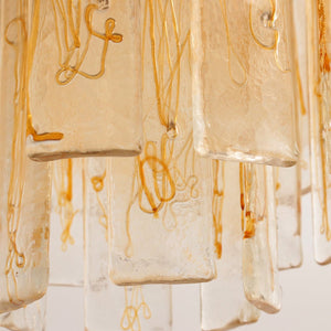 Golden Amber Glass Chandelier
