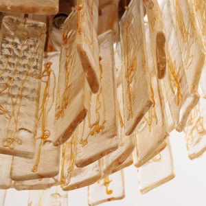 Golden Amber Glass Chandelier