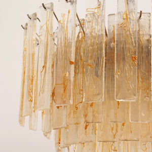 Golden Amber Glass Chandelier