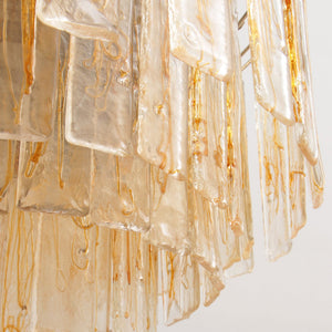 Golden Amber Glass Chandelier