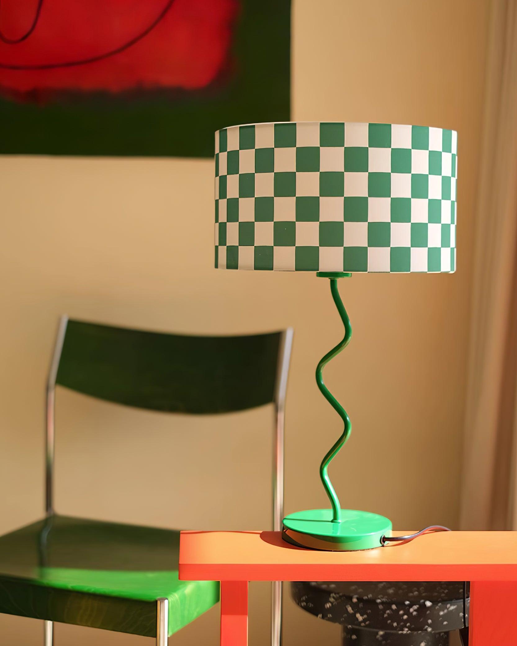 Green Chessboard Table Lamp 11.8″- 19.6″ - Docos