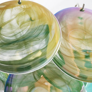 Green Glass Disc Chandelier