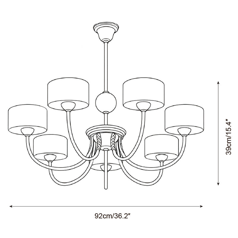 Lustre Grevola en Albâtre — Plans de dimensions 3