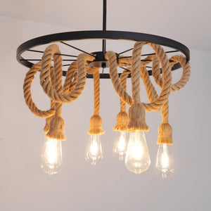 Hemp Rope Industrial Chandelier