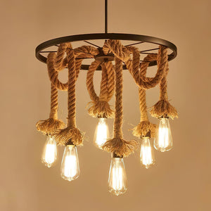 Hemp Rope Industrial Chandelier