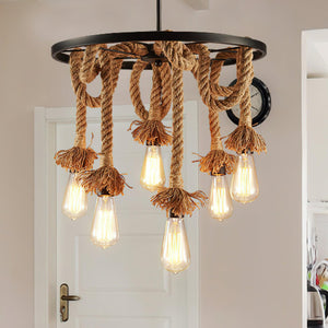 Hemp Rope Industrial Chandelier