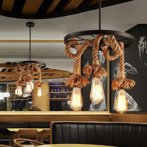 Hemp Rope Industrial Chandelier