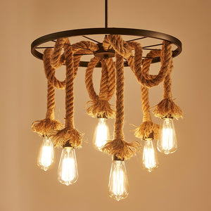 Hemp Rope Industrial Chandelier