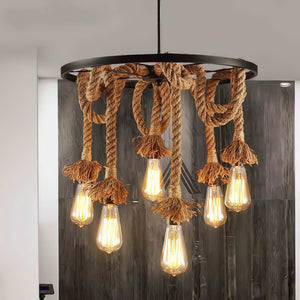 Hemp Rope Industrial Chandelier