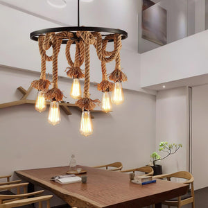 Hemp Rope Industrial Chandelier