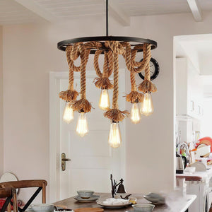 Hemp Rope Industrial Chandelier
