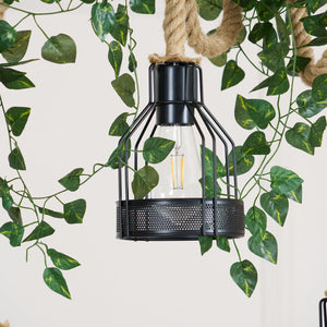 Hemp Rope Industrial Grenade Chandelier