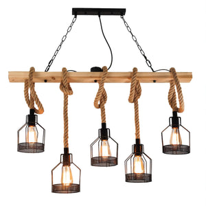 Hemp Rope Industrial Grenade Chandelier
