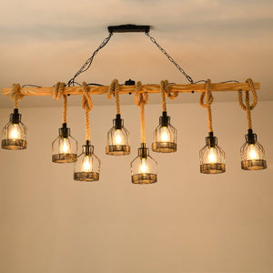Hemp Rope Industrial Grenade Chandelier