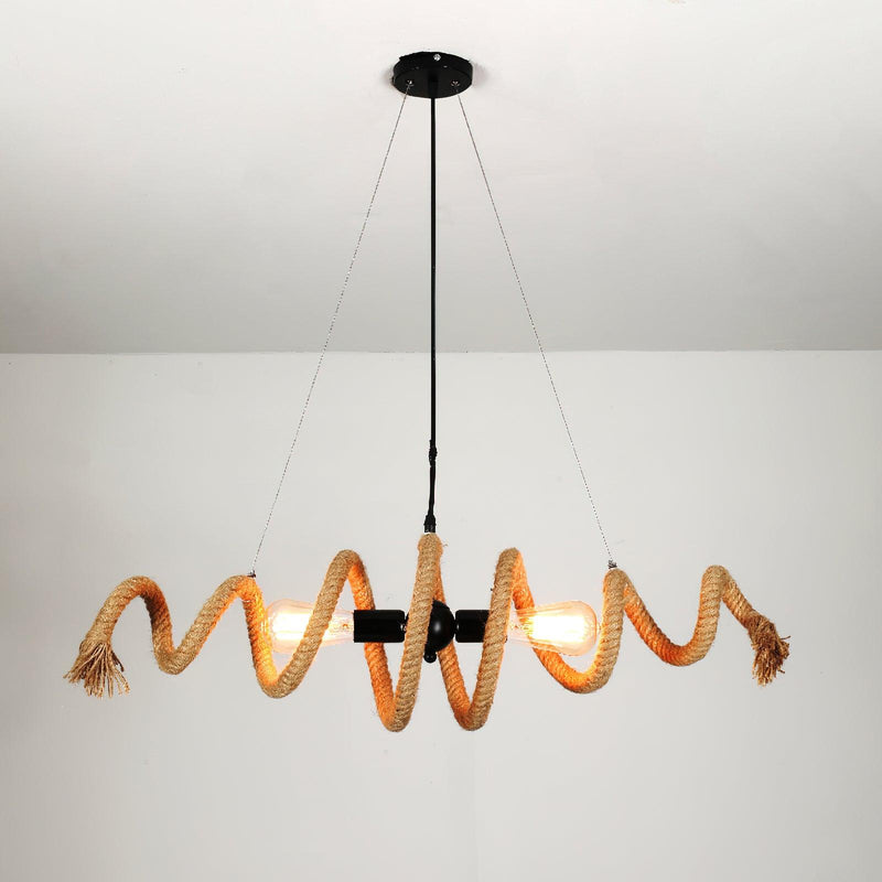 Hemp Rope Industrial Spiral Chandelier – detail 15