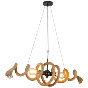 Hemp Rope Industrial Spiral Chandelier