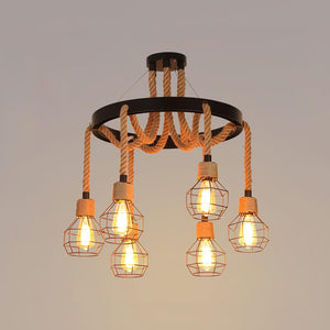 Hemp Rope Industrial Starfall Chandelier