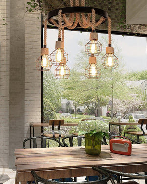 Hemp Rope Industrial Starfall Chandelier