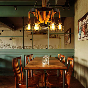 Hemp Rope Industrial Starfall Chandelier