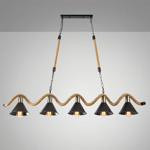 Hemp Rope Industrial Wave Chandelier