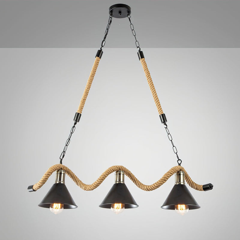 Hemp Rope Industrial Wave Chandelier – detail 17
