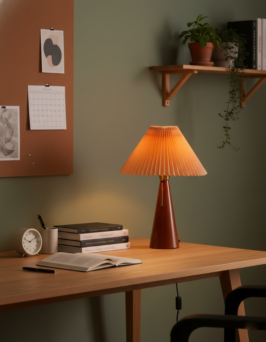 مصباح طاولة خشب هوكي 13.7 بوصة - 18.8 بوصة