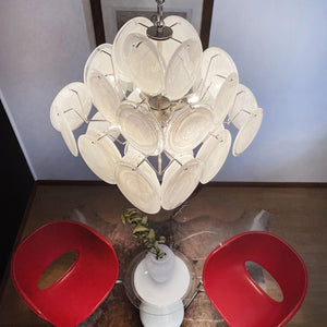 Isadora Glass White Disc Chandelier
