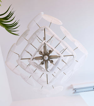 Isadora Glass White Disc Chandelier