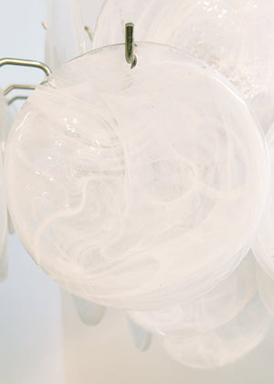Isadora Glass White Disc Chandelier