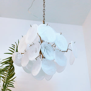 Isadora Glass White Disc Chandelier