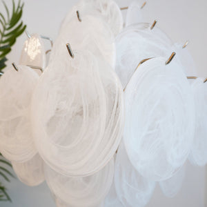 Isadora Glass White Disc Chandelier