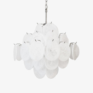 Isadora Glass White Disc Chandelier