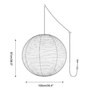 Japanese Paper Swag Pendant Light – detail 13