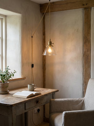 Jasmine Glass Plug In Pendant Light